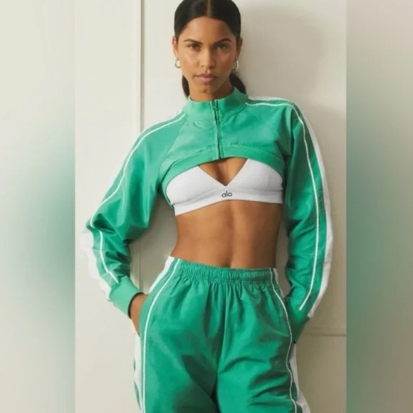 ALO Yoga Tops - ALO  Racetrack Shrug XS Lettuce